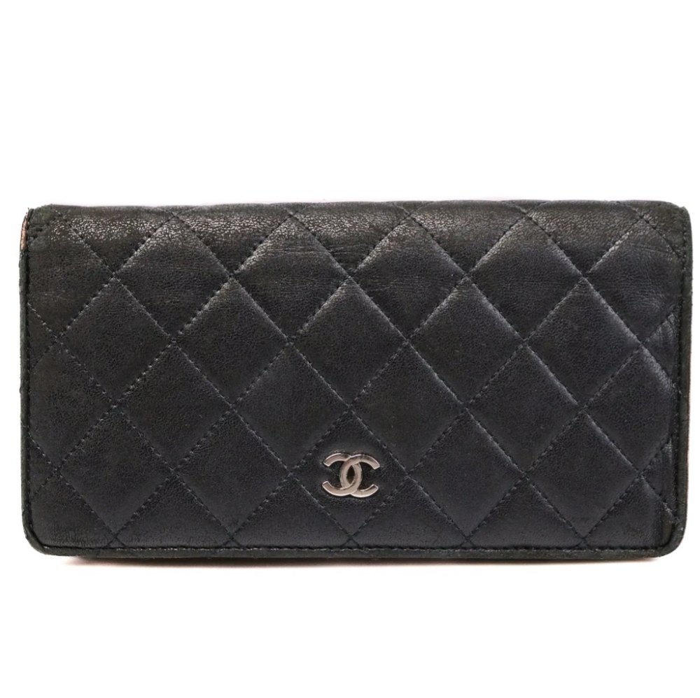 CHANEL CC LOGO BLACK BIFOLD WALLET